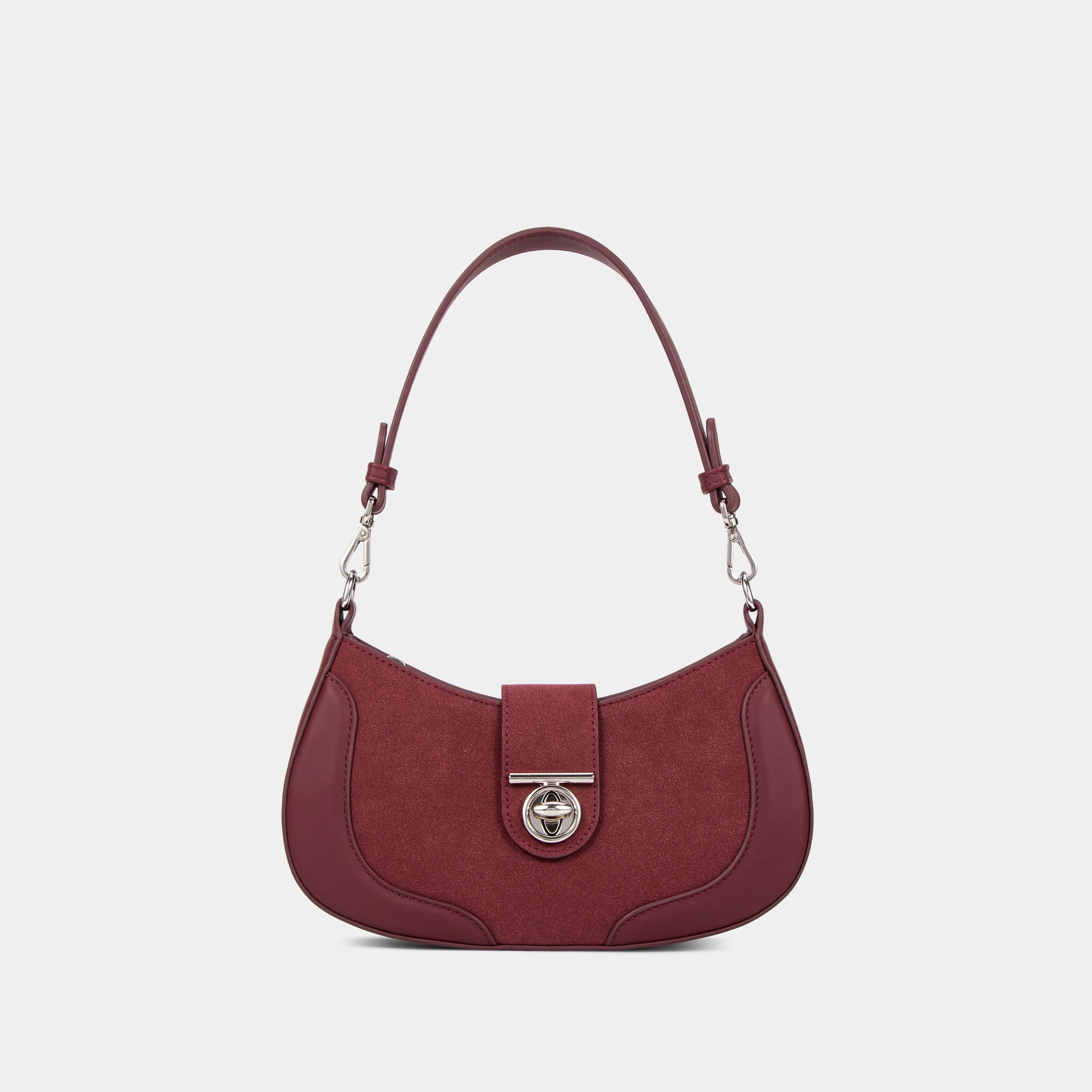 Chrisbella London Ava Shoulder Bag In Burgundy